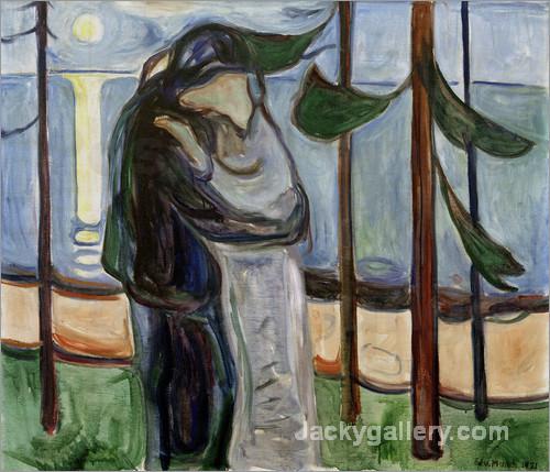 Kiss on the beach by Edvard Munch paintings reproduction